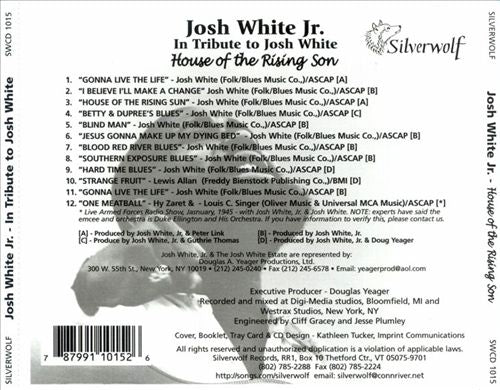 In Tribute to Josh White: House of Rising Son cover art