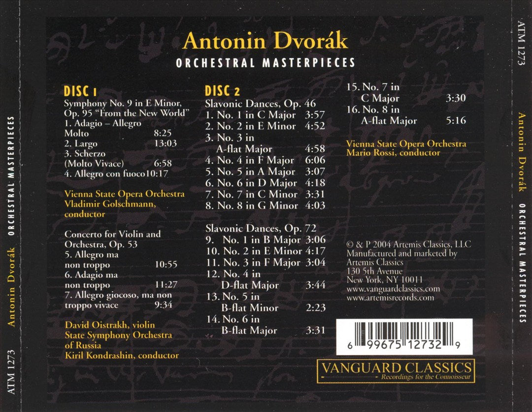 Dvorak: Orchestral Masterpieces cover art