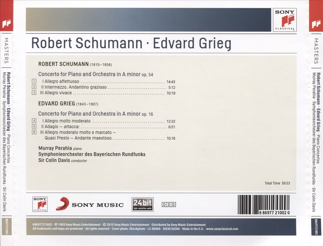 Robert Schumann, Edvard Grieg: Piano Concertos cover art