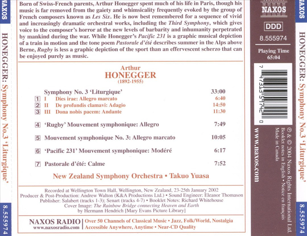 Honegger: Symphony No. 3 ("Liturgique"), etc. cover art