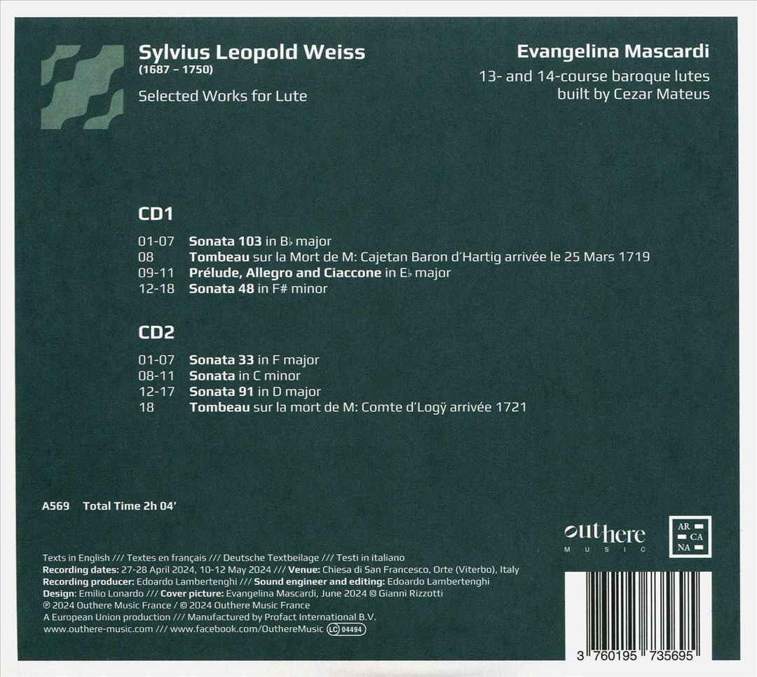 Silvius Leopold Weiss: Selected Works for Lute cover art