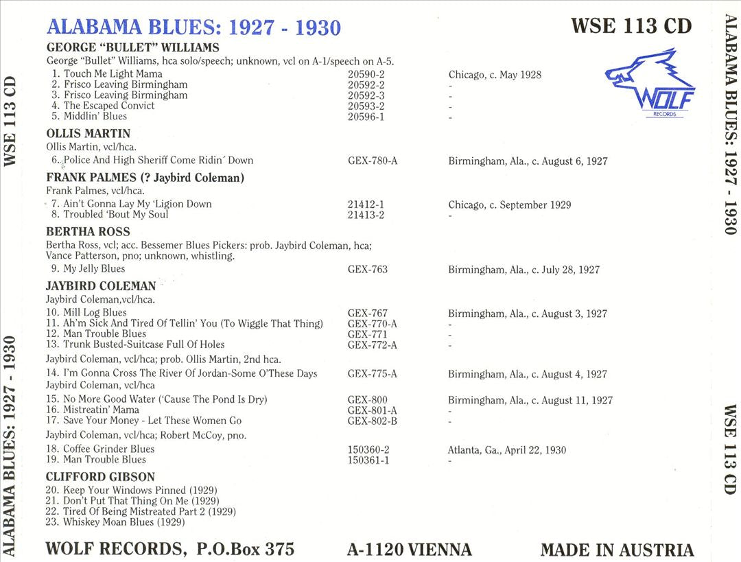 Alabama Blues: 1927-1930 cover art