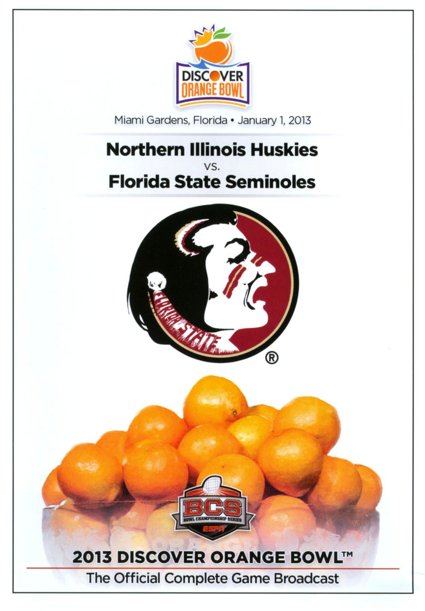 2013 Discover Orange Bowl cover art