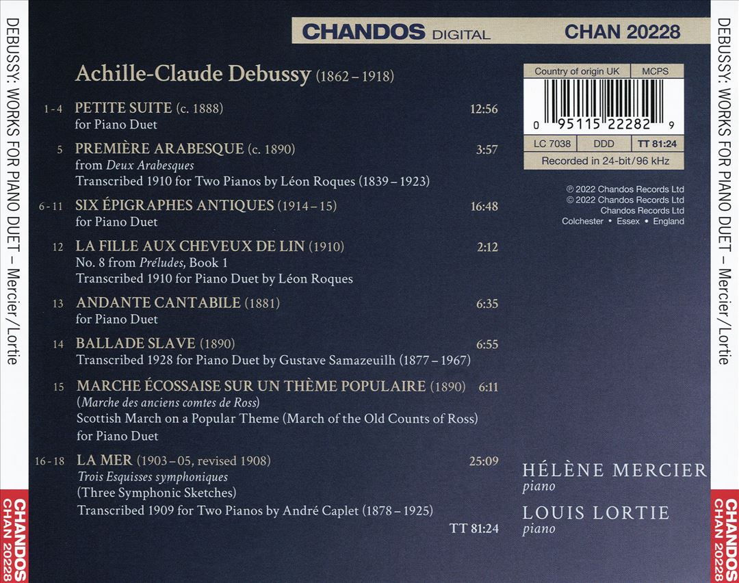 Debussy: Piano Duets cover art
