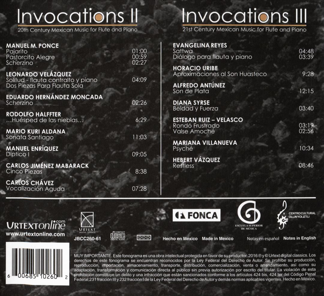 Invocaciones II & III: Música Mexicana para Flauta y Piano Siglo XX & XXI cover art