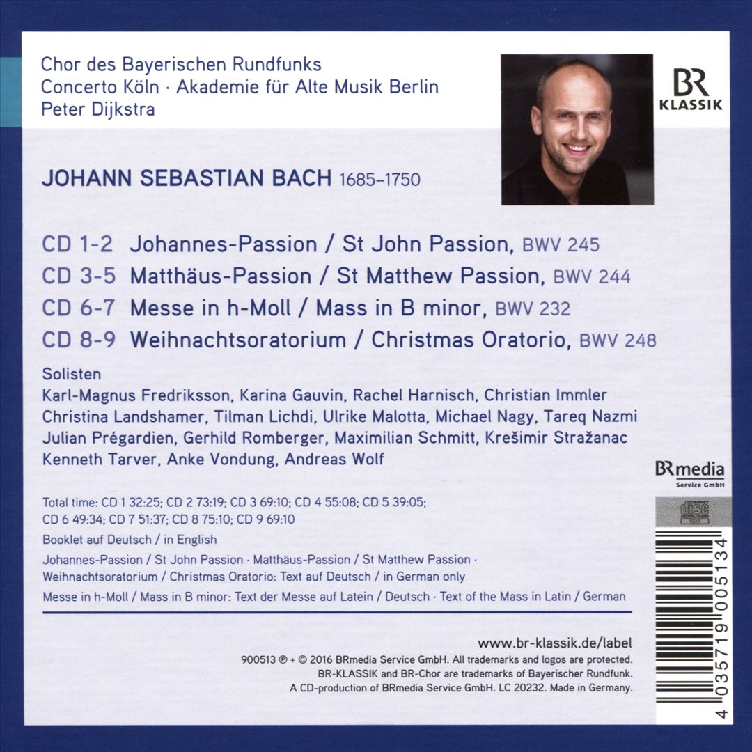 Bach: Soli Deo Gloria - Johannes-Passion; Matthäus-Passion; Messe in h-Moll; Weihnachtsoratorium cover art