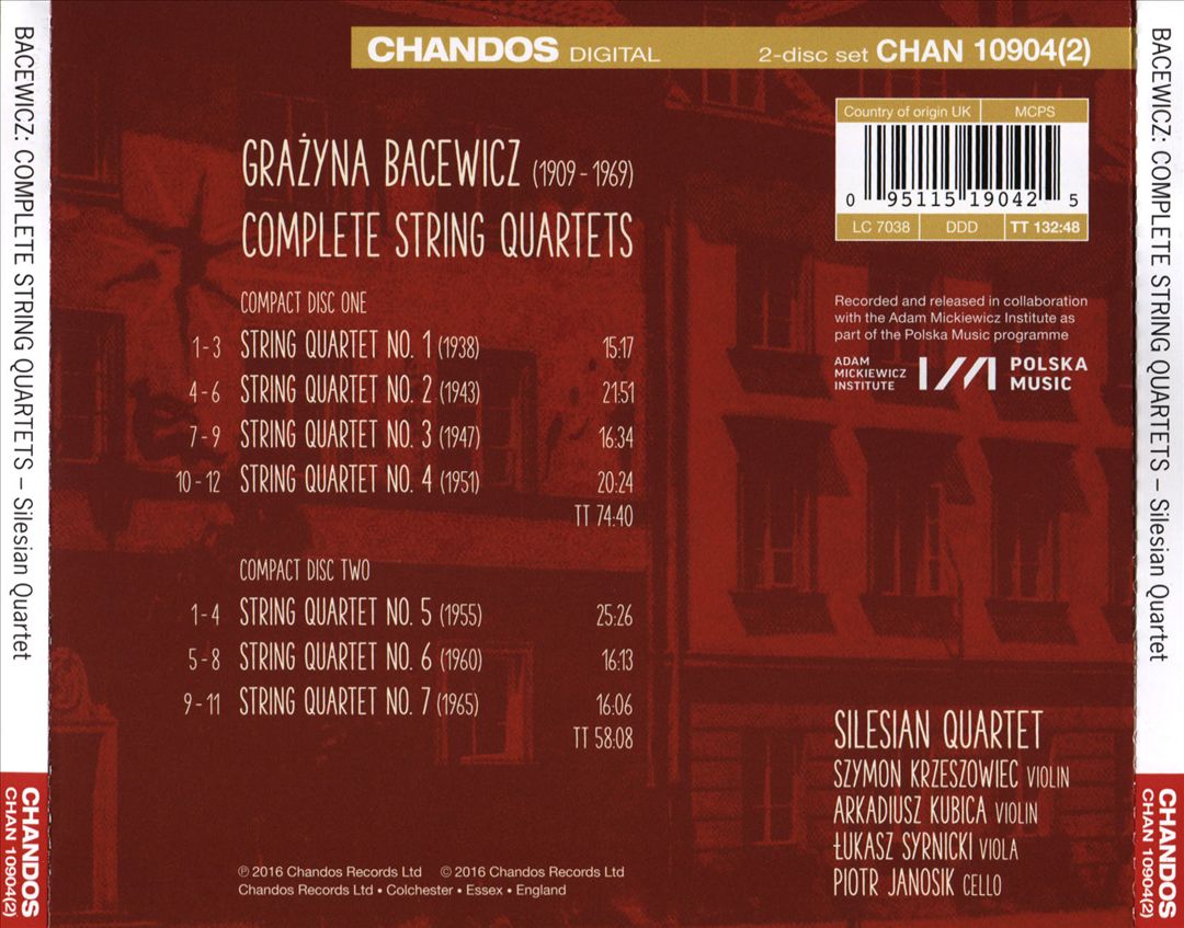 Grazyna Bacewicz: Complete String Quartets cover art