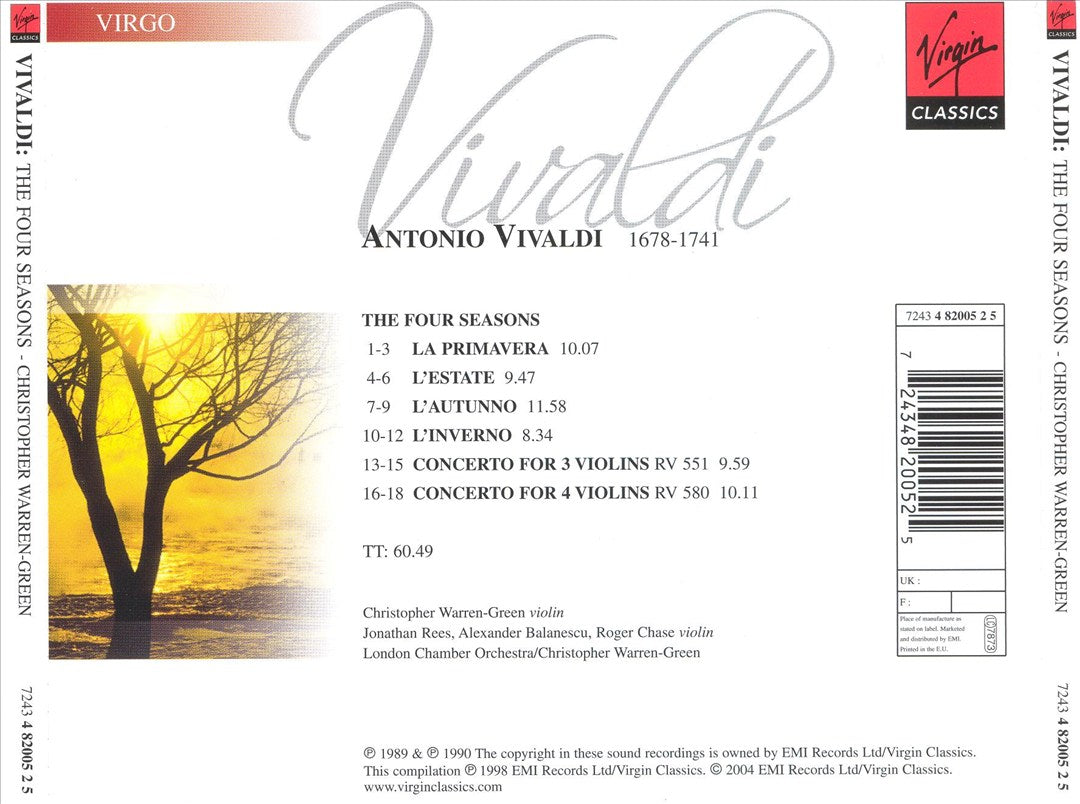 Vivaldi: The Four Seasons; Concertos for 3 & 4 Violins cover art