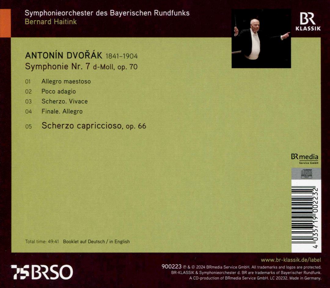 Dvorák: Symphony No. 7 cover art