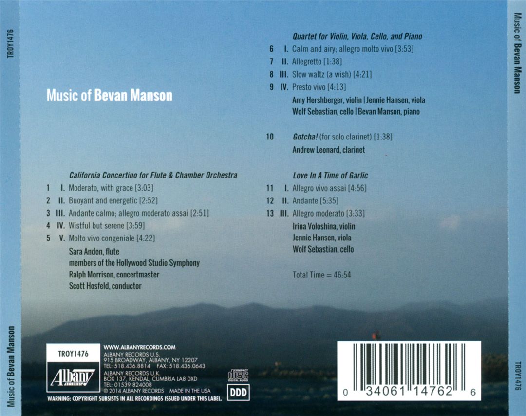 Music of Bevan Manson cover art
