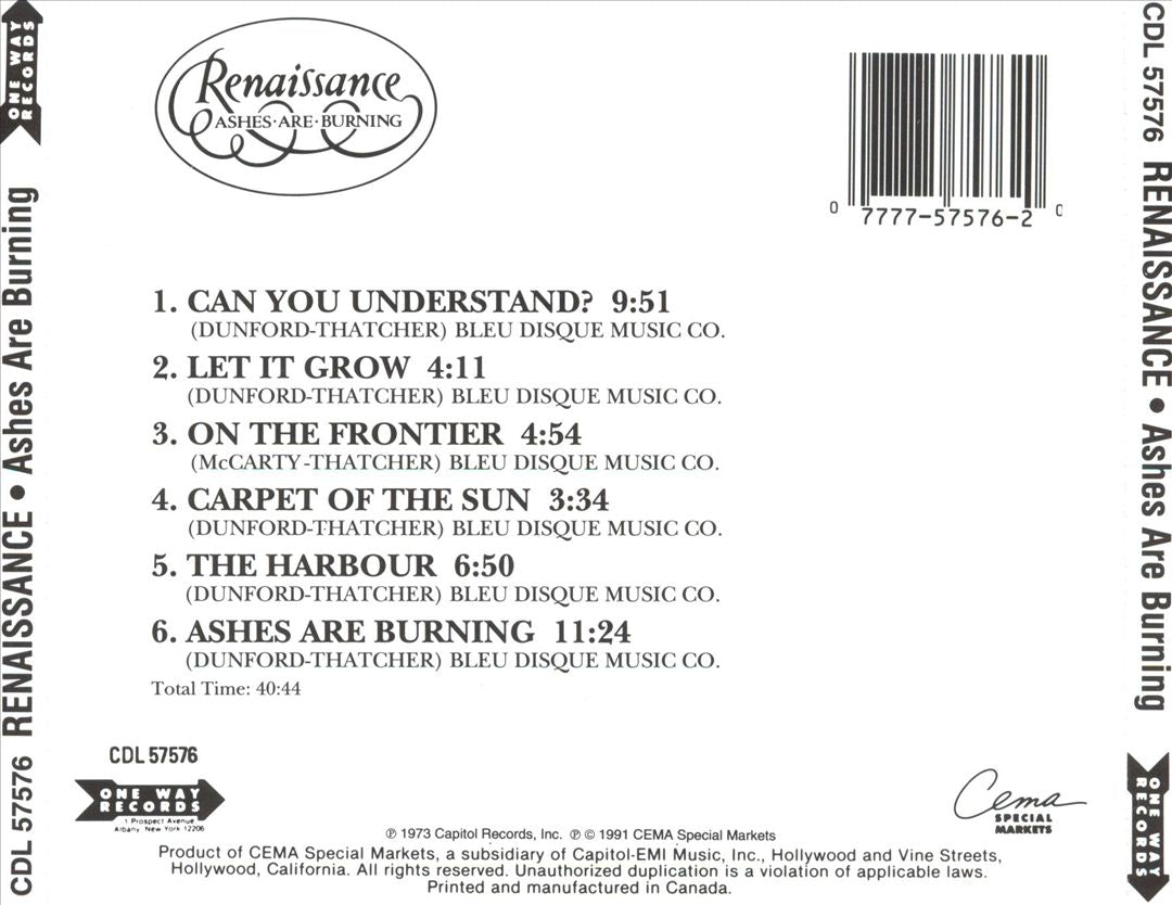 Ashes Are Burning cover art