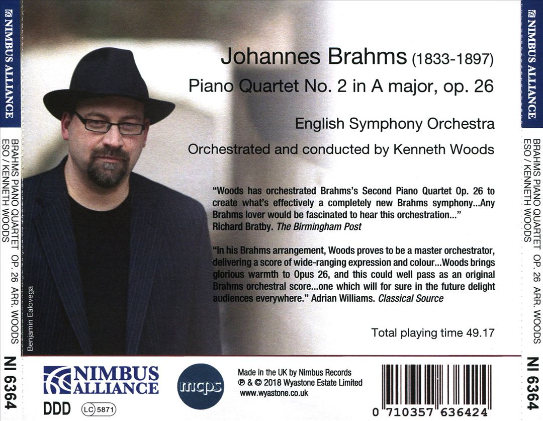 Brahms: Piano Quartet No. 2 in A Major, Op. 26 cover art
