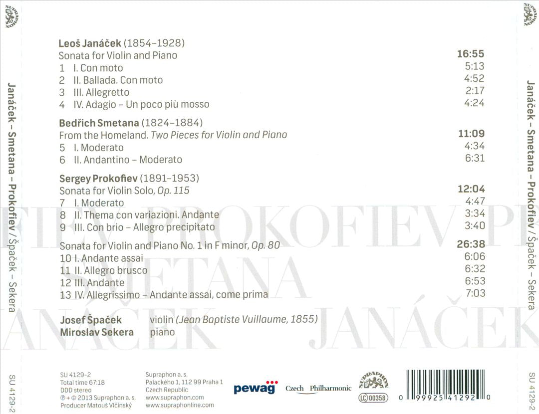 Prokofiev, Smetana, Janácek cover art