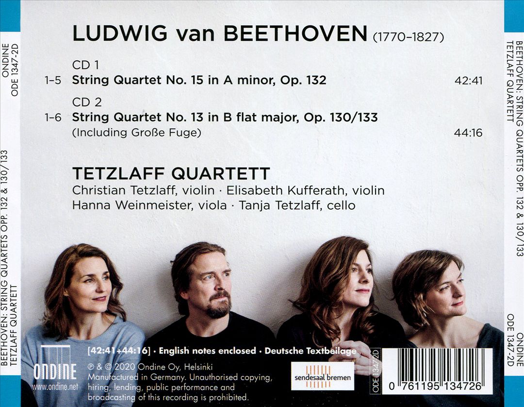 Beethoven: String Quartets Opp. 132 & 130/133 cover art