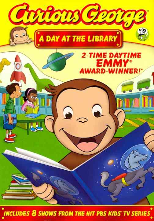 Curious George: A Day at the Library cover art