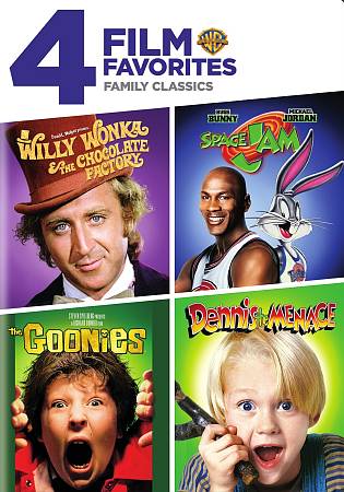Willy Wonka and the Chocolate Factory/Space Jam/The Goonies/Dennis the Menace cover art