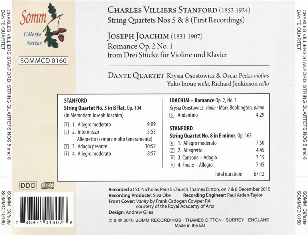 Charles Villiers Stanford: String Quartets Nos. 5 & 8 cover art