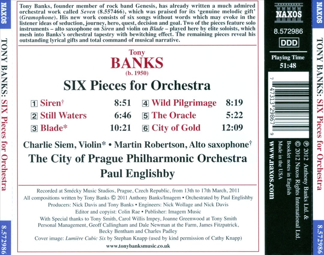 Tony Banks: Six Pieces for Orchestra cover art