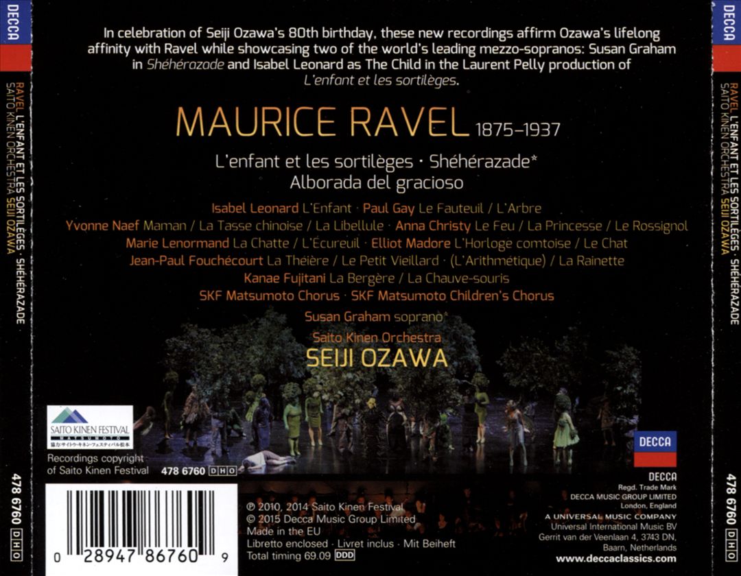 Ravel: L'Enfant et les Sortilèges; Shéhérazade cover art