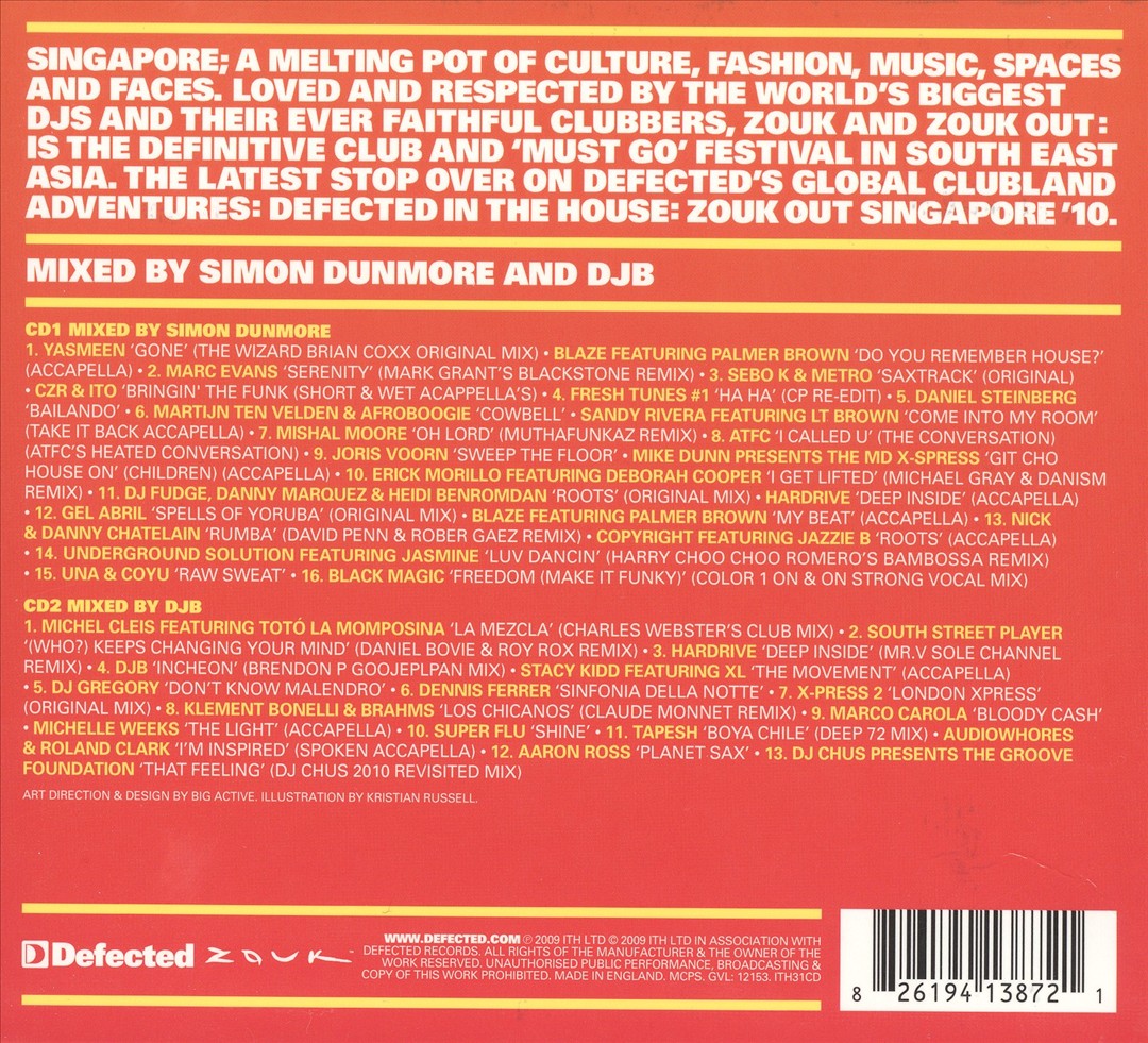 Defected in the House: Zouk out Singapore, Vol. 10 cover art