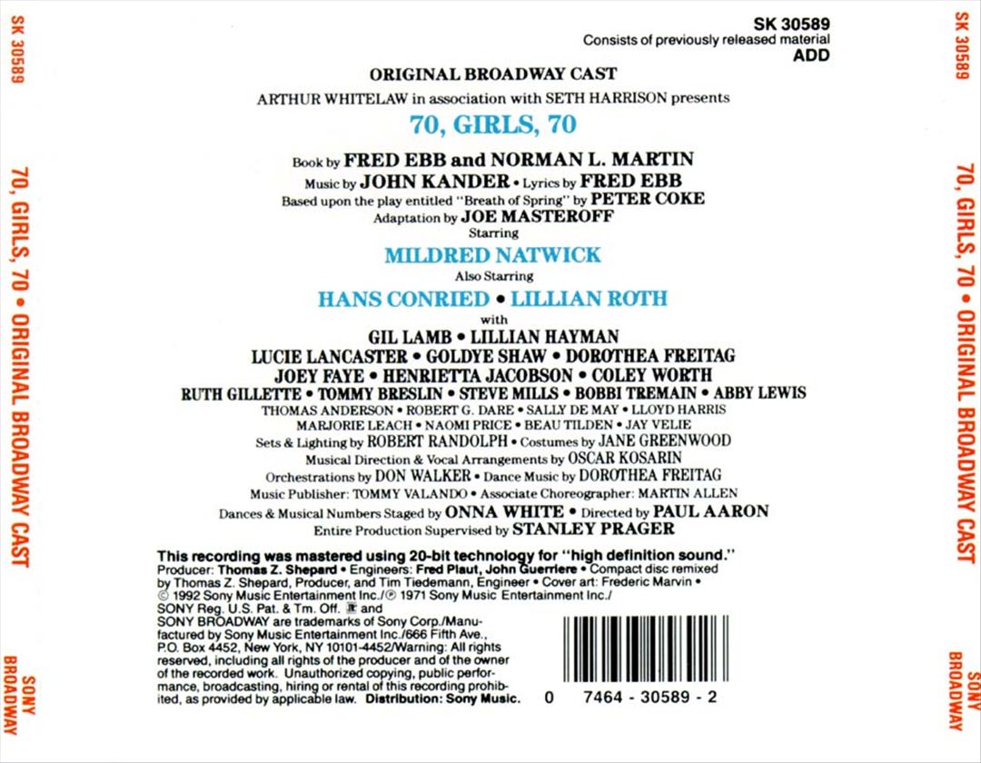 70, Girls, 70 [Original Broadway Cast] cover art