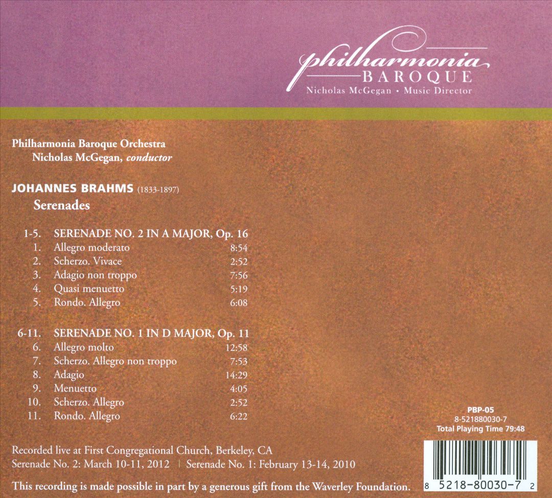 Brahms: Serenades cover art