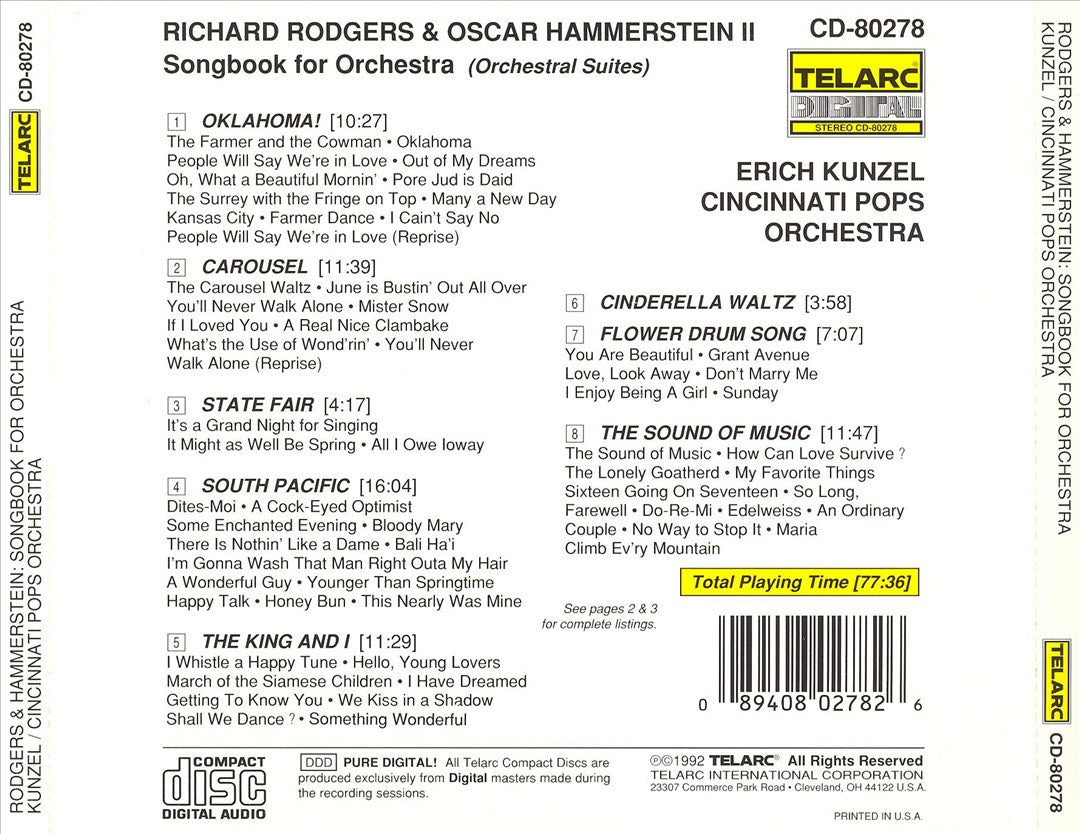 Rodgers & Hammerstein: Songbook for Orchestra (Orchestral Suites) cover art