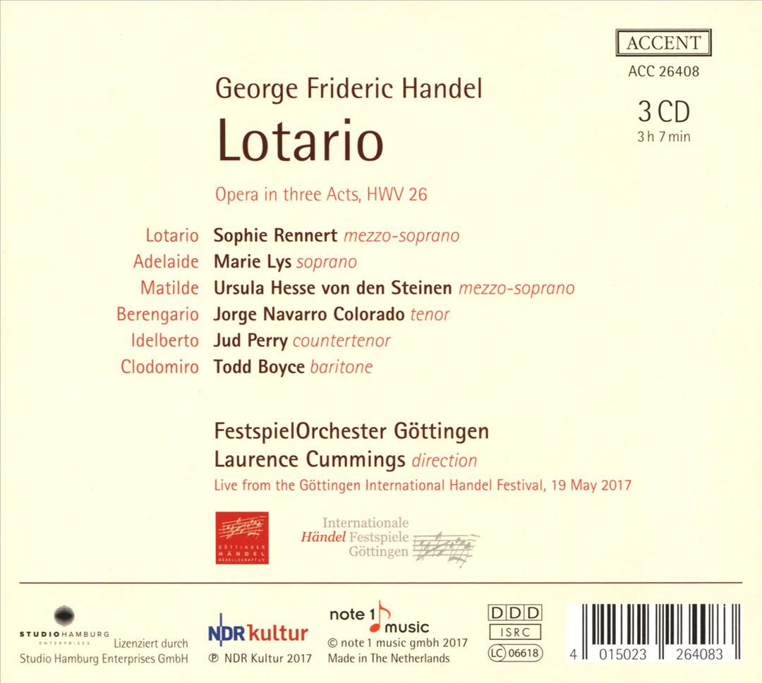 Händel: Lothario cover art