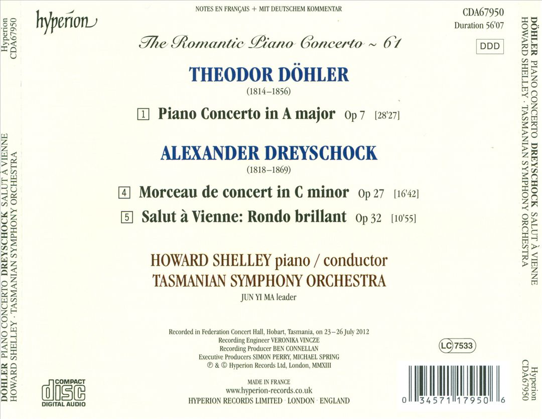 Romantic Piano Concerto, Vol. 61: Döler, Dreyschock cover art