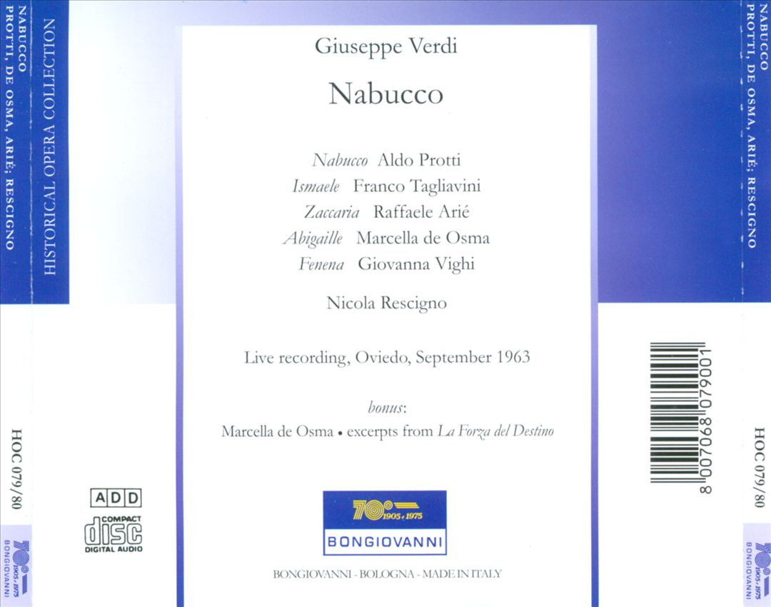 Verdi: Nabucco cover art