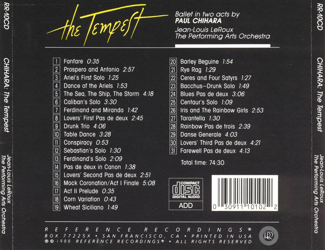 Paul Chihara: The Tempest cover art