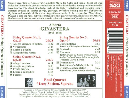 Ginastera: String Quartets cover art