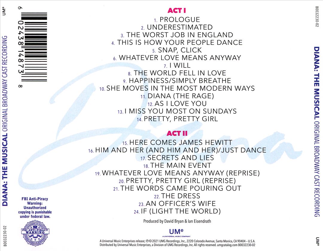 Diana: The Musical [Original Broadway Cast Recording] cover art