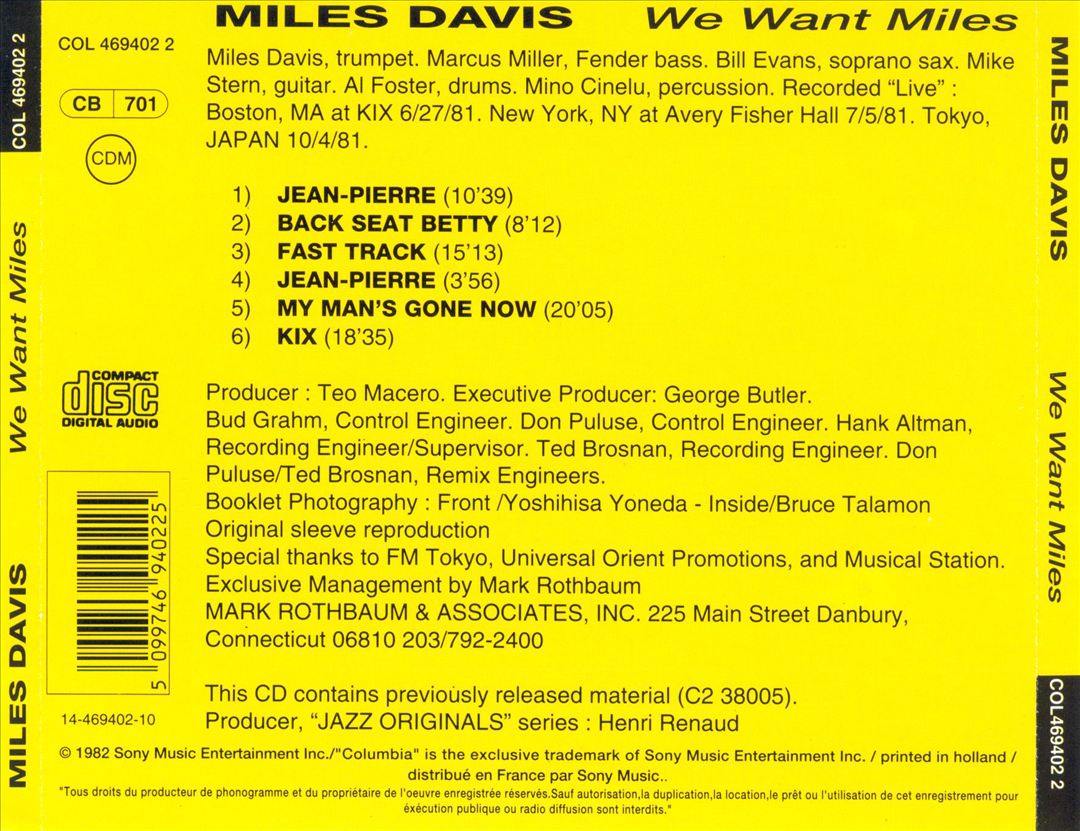 We Want Miles cover art