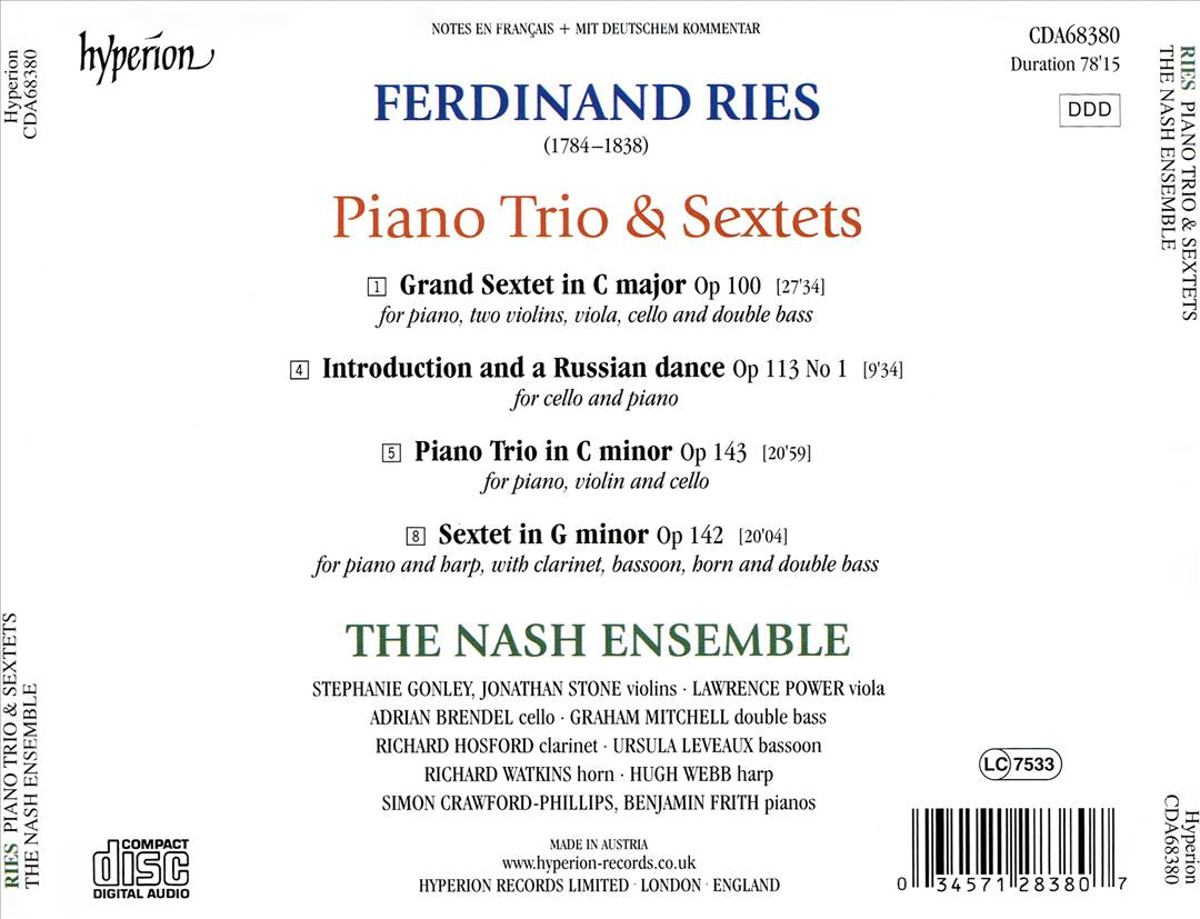 Ries: Piano Trio & Sextets cover art
