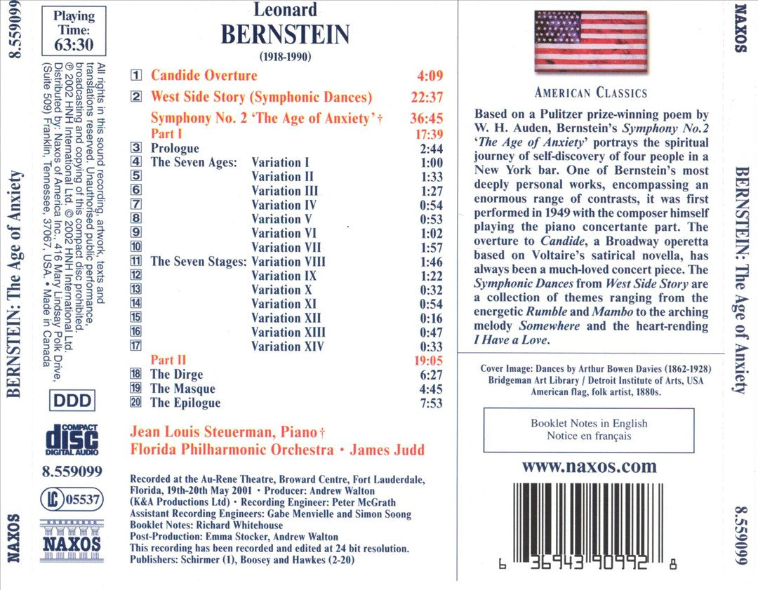 Bernstein: Symphony No. 2 "The Age of Anxiety"; West Side Story Symphonic Dances; Candide cover art