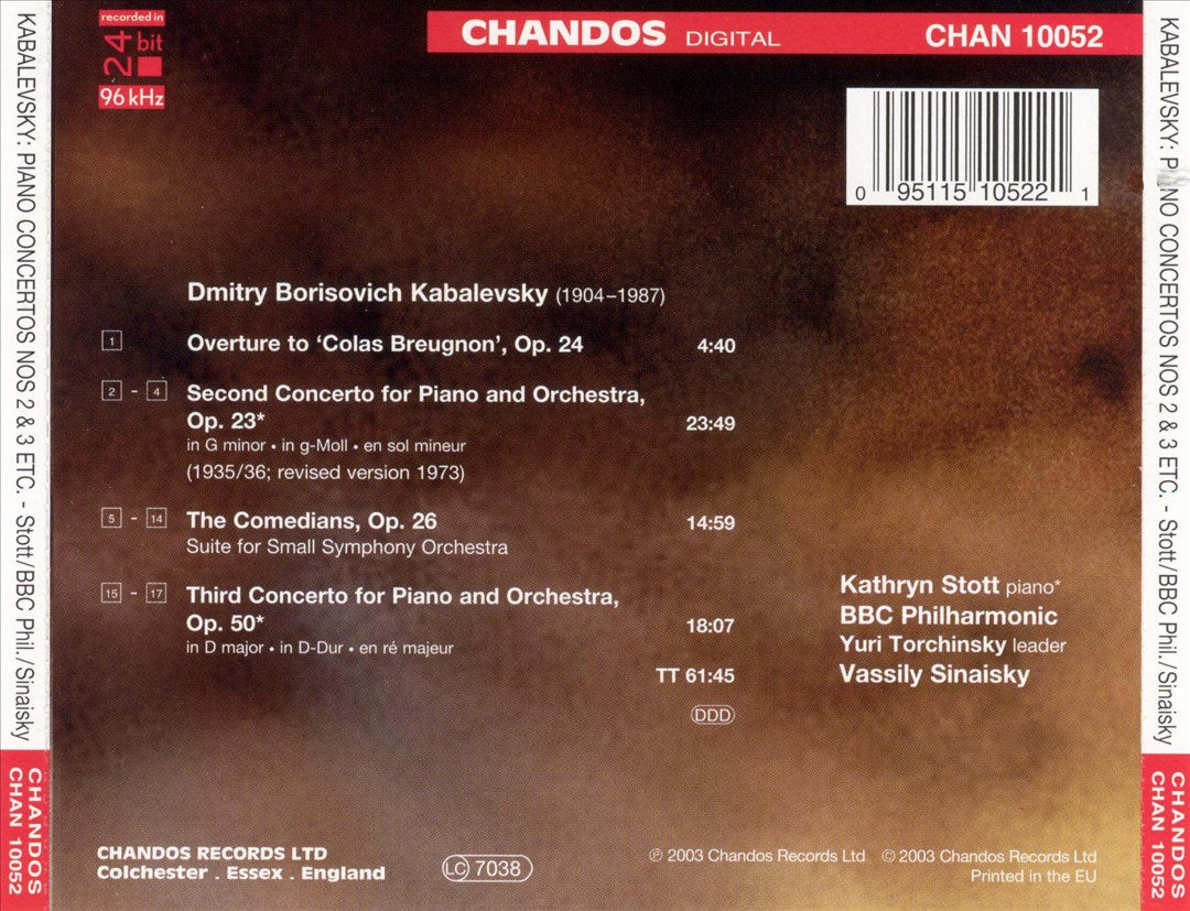 Kabalevsky: Piano Concertos Nos. 2 & 3; Colas Breugnon Overture; The Comedians cover art