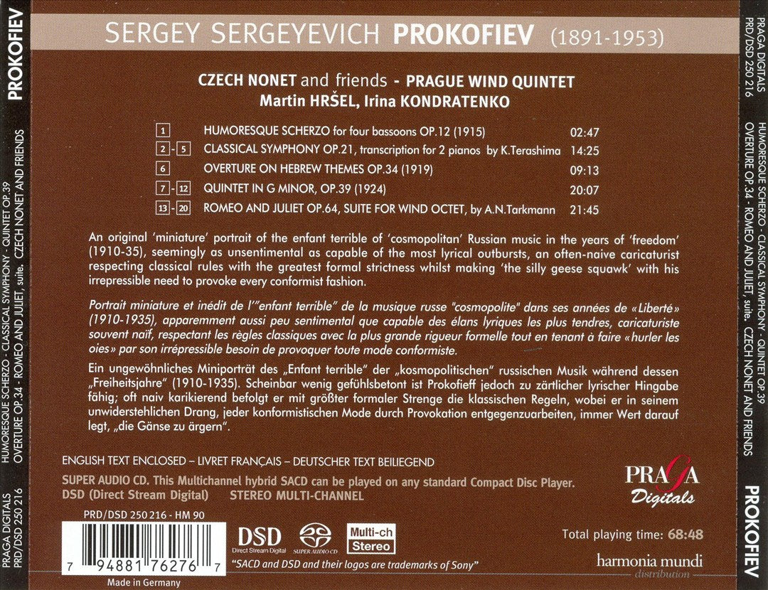 Prokofiev: Humoresque Scherzo; Classical Symphony (2 pianos); Overture on Hebrew Themes: Quintet in G Minor; Romeo and Juliet cover art