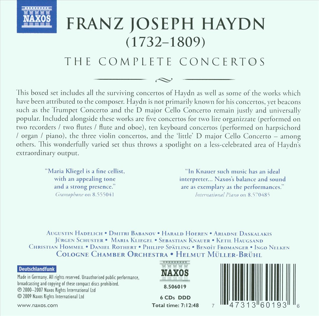 Complete Haydn Concertos cover art