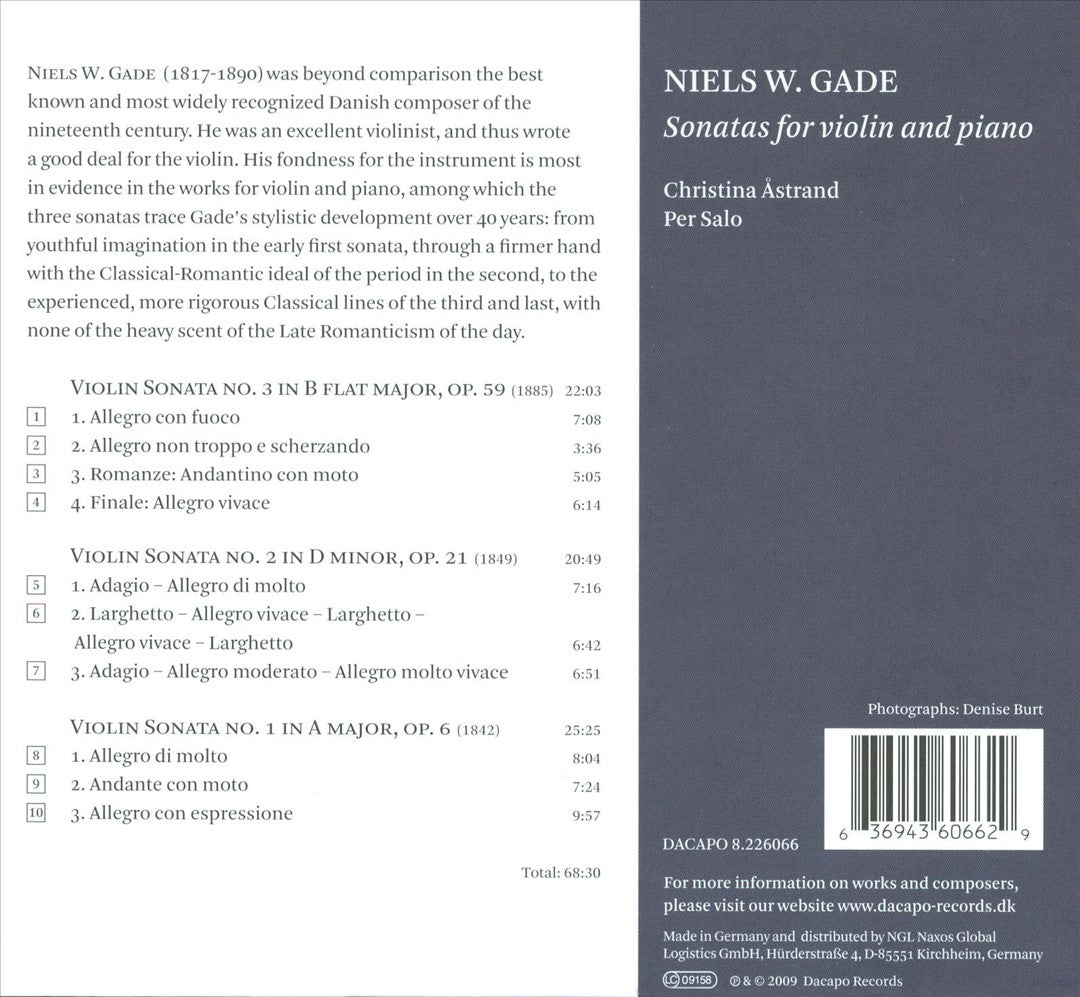Niels W. Gade: Sonatas for violin & piano cover art