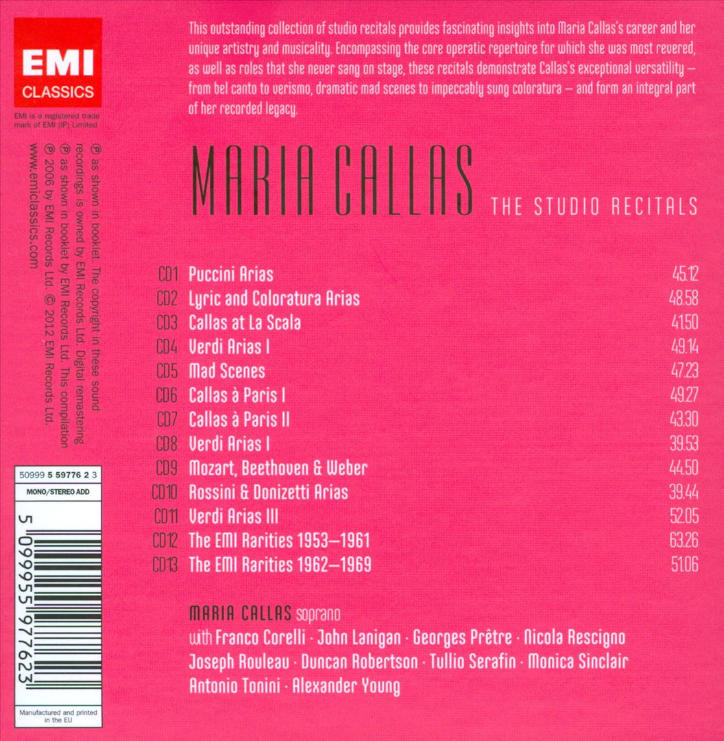 Maria Callas: The Studio Recordings cover art