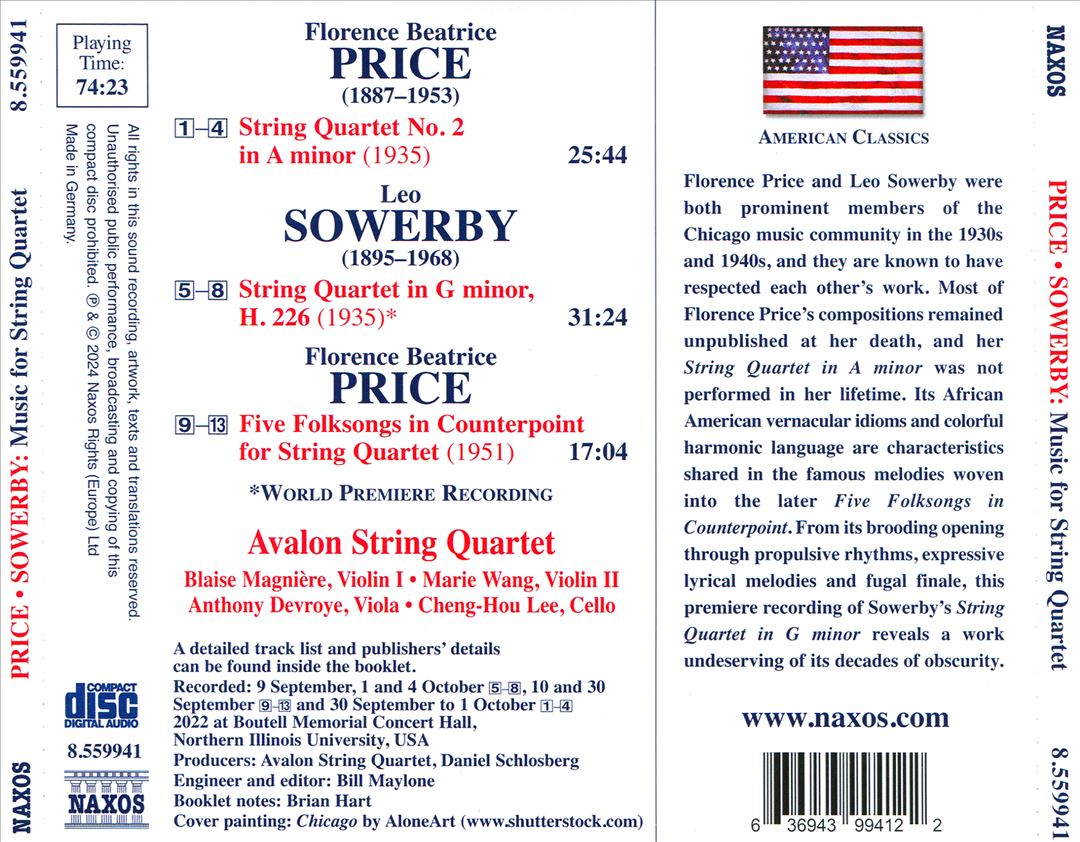 Price, Sowerby: Music for String Quartet cover art