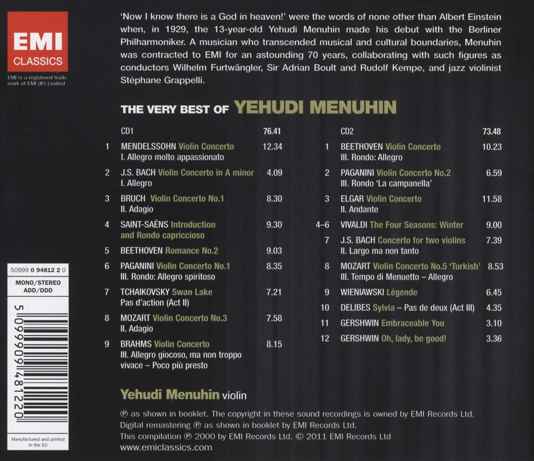 Very Best of Yehudi Menuhin cover art