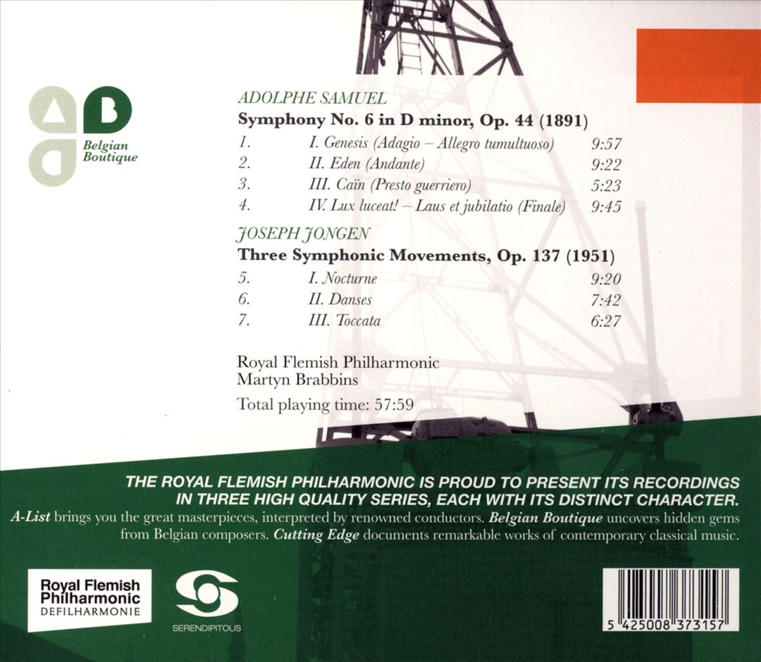Samuel: Symphony No. 6; Jongen: Three Symphonic Movements cover art