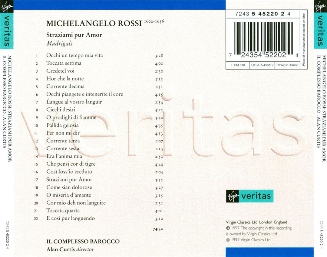 Michelangelo Rossi: Straziami pur Amor cover art