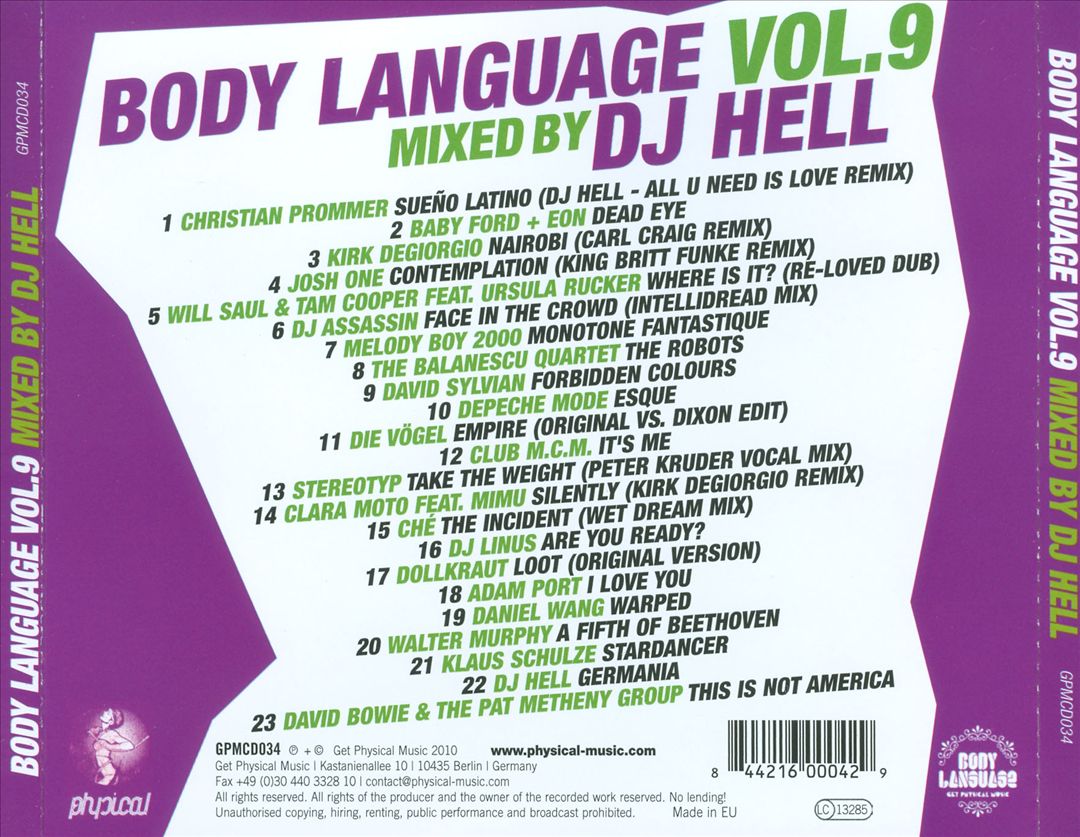 Body Language Vol.9 (Mixed By DJ Hell) cover art