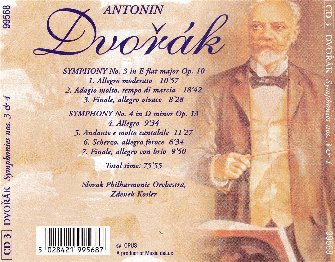 Dvorák: Symphony No. 3; Symphony No. 4 cover art