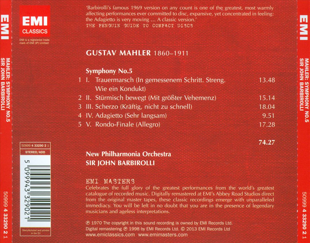 Mahler: Symphony No. 5 cover art