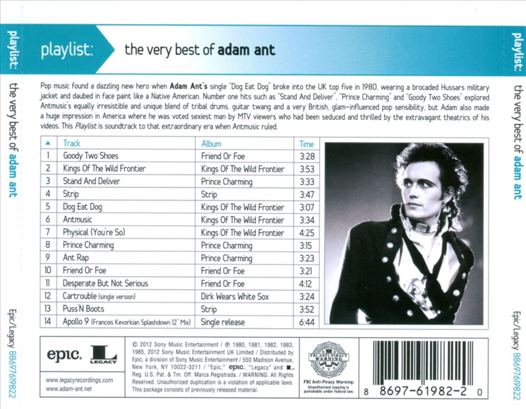 Playlist: The Very Best of Adam Ant cover art