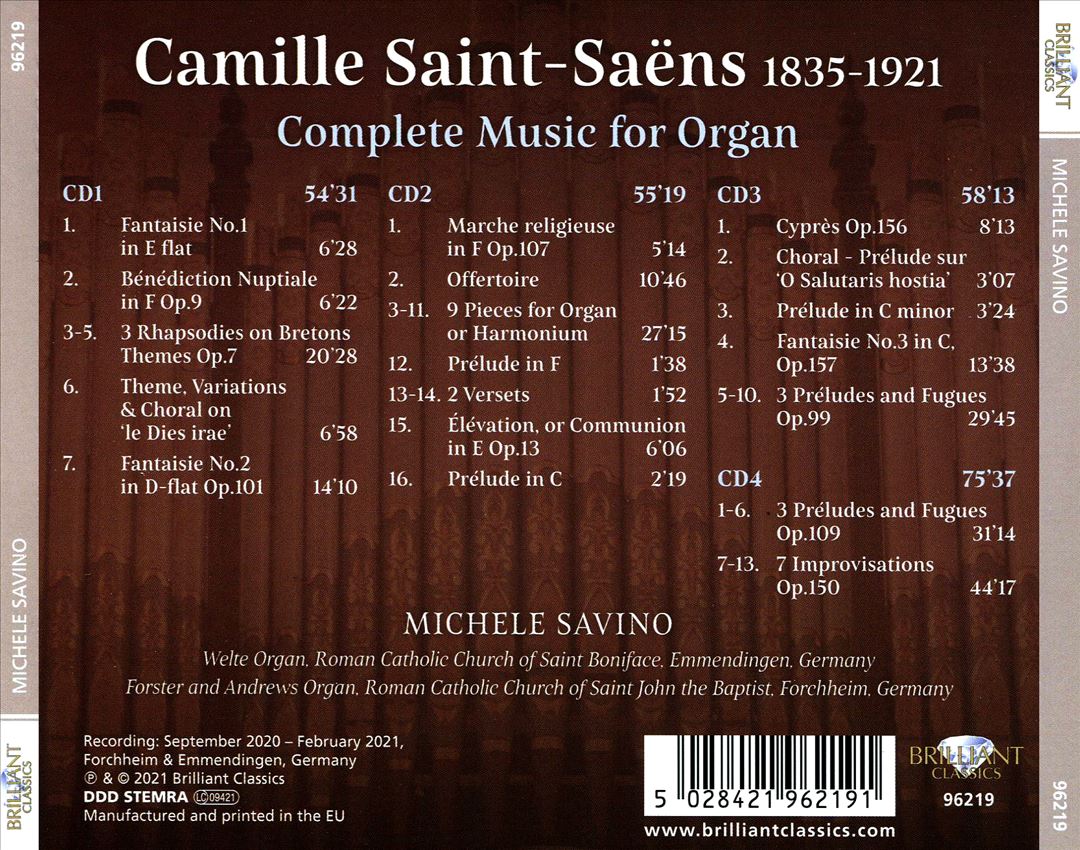 Saint-Saëns: Complete Music for Organ cover art